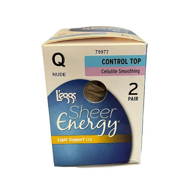 L'eggs Sheer Energy Control Top Leg Pantyhose,2 Pairs