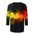 thumbnail image 5 of LYEAA African Heritage Inspired Blouse Women 3/4 Sleeve Round Neck T-Shirt Soft Cotton Loose Fit Black History Month Casual Apparel Multicolor XXXL, 5 of 5