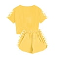 thumbnail image 5 of GXWEA Kids Clothes Girl Clothes Size 10-12 Toddler Girl Clothes 2025 Summer Toddler Girls Short Sleeve Shorts Sweatsuit Outfits 9-10 Years Yellow, 5 of 5