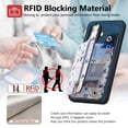 thumbnail image 4 of For Samsung Galaxy S26+ Plus Wallet Case, RFID Protected Zipper Purse Phone Cover with Kickstand, Shockproof Floral PU Leather for Women, Blue, 4 of 8