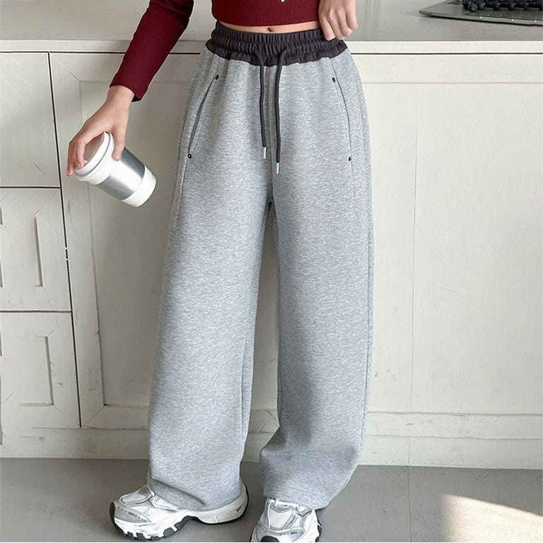 Girls Straight Leg Sweatpants Casual Chic Style Loose Fit