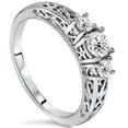 thumbnail image 1 of 3/8ct Vintage Three Stone Diamond Ring 14K White Gold, 1 of 4