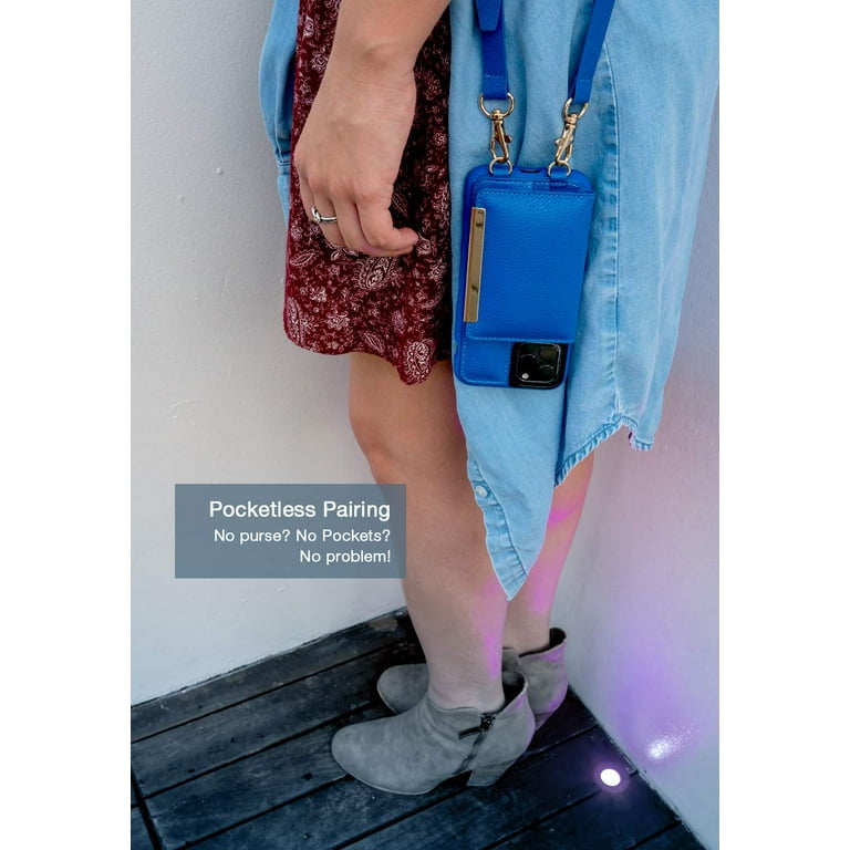 Smartish iPhone 11 Pro Max Crossbody Case - Dancing Queen [Purse / Clutch with Detachable Strap & Card Holder] - Bath Bomb Blue