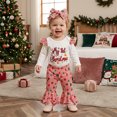 thumbnail image 4 of Cjfdfy Newborn Baby Girls Christmas Outfit My 1St Christmas Letter Print Romper With Plaid Pants Headband Three-piece Set Cute Christmas Fall Winter Clothes, 4 of 7