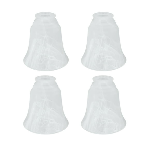 Aspen Creative 23105-4 Transitional Style Replacement Bell Shaped Alabaster Glass Shade, 2 1/8" Fitter Size, 5 1/4" high x 5" diameter, 4 Pack