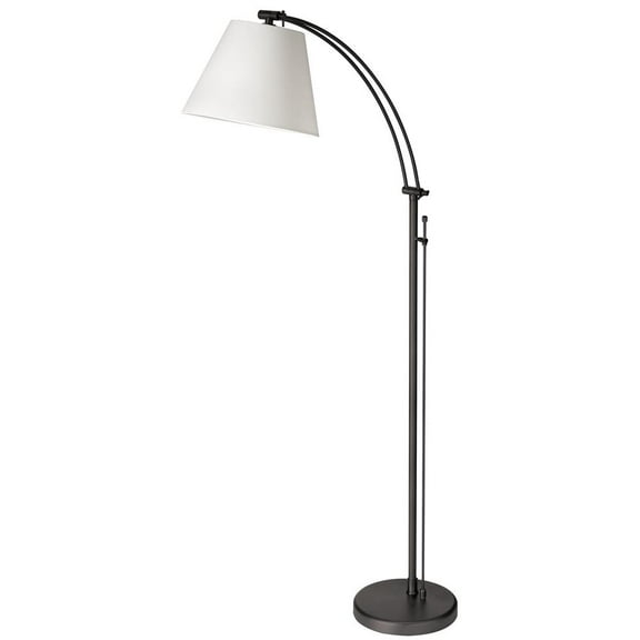 Dainolite 1LT Incan Adjustable Floor Lamp, MB, WH Shade