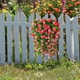 thumbnail image 2 of Artificial Hanging Flowers, Fake Mums for Decoration, Faux Silk Flower Bouquet for Wall, Home, Garden, Wedding, Outdoor Spring Summer Decor (Deep Pink), 2 of 11