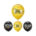thumbnail image 2 of Black, Gold Happy New Year Balloons 20 pcs for New Years Eve Party Props Home Decoration Emulsion Balloon 12 Inch, 2 of 5
