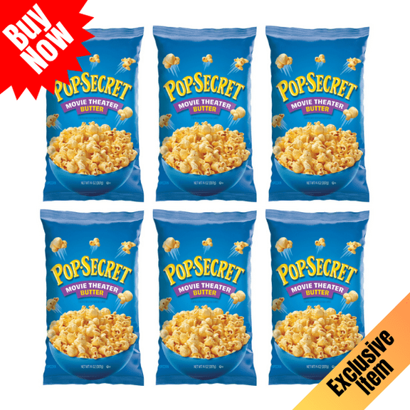 Pop Secret Movie Theater Butter Popcorn, 14 oz, 6 Pack – Rich, Buttery Microwave Popcorn