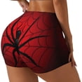 thumbnail image 2 of Xecao Spider on the Web Print Workout Shorts for Women Soft Smooth Gym Yoga Scrunch Active Tennis Workout Running Shorts, 2 of 9