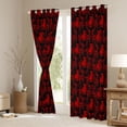 thumbnail image 3 of Feelyou Black Red Damask Curtains Pack of 2 (42x84 Each), Mandala Cat Curtains Blackout, 3 of 6