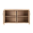 thumbnail image 4 of Christopher Knight Home Sideboard Buffet Cabinet with Solid Wood Legs, 4-Door Accent Cabinet, Natural, 4 of 13