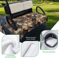 thumbnail image 5 of Golf Cart Seat Covers for 2 Seater,Brown Teal Geometric Microfiber Cart Seat Towel Blanket,Retro Modern Plaid Abstract Art Absorbent Breathable Non Slip Bench Seats Protector for Golf Course 51"x31", 5 of 9