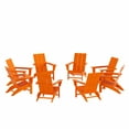 thumbnail image 3 of WestinTrends Ashore All-Weather Poly Lumber Adirondack Chairs, Foldable Modern Farmhouse Design, Outdoor Patio Seating, Set of 8, Orange, 3 of 7
