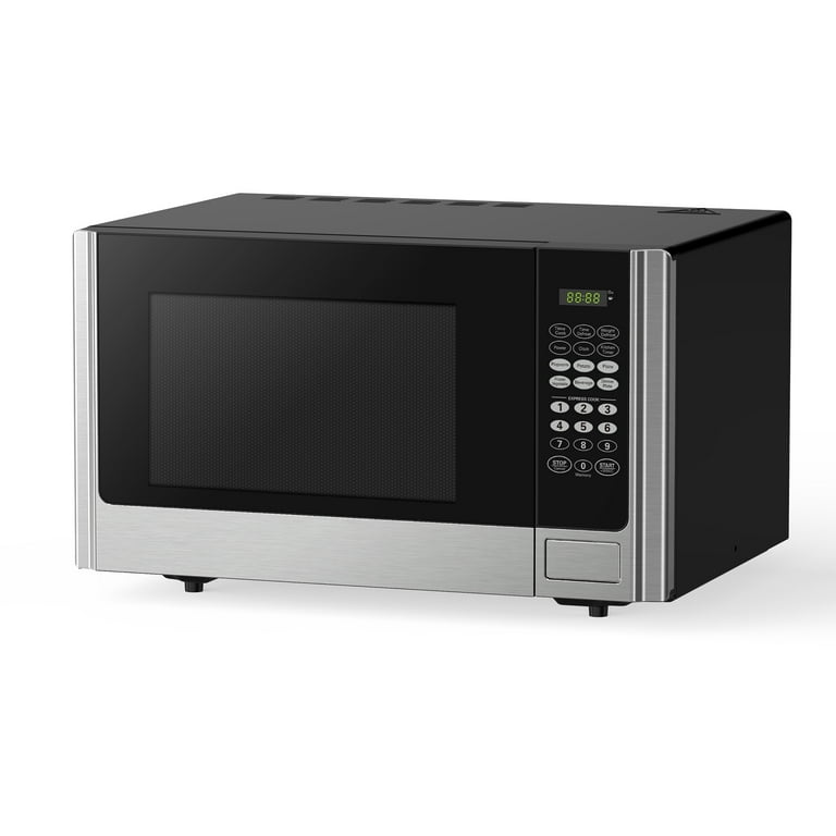 Galanz 0.9 Cu ft Air Fry Microwave, 900 Watts, Stainless Steel, Black