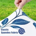 thumbnail image 3 of decorUhome Round Spandex Fitted Tablecloth for 36"-44" Tables, Washable Picnic Table Cover with Elastic, Washable Reusable Table Cloth for Dining, Blue Flower, 3 of 8