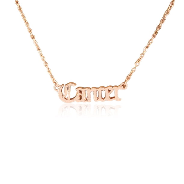Qarigey Letra inglesa doce signos del zodiaco constelaciones tema collar del zodiaco Ins colgante cómodo único oro rosa Ropa, zapatos y accesorios Miscelánea cáncer Qarigey AP009332-08