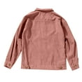 thumbnail image 5 of Light Jackets For Women Summer Fashion Women Corduroy Jacket Turn Down Collar Long Sleeve Pockets Button Up Coat Pink M, 5 of 5