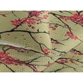 thumbnail image 3 of Ambesonne Asian Spring Quilted Bedspread Set 3 Pcs, Japan Leafy Branches, Queen, Pistachio Green Vermilion, 3 of 4