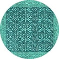 thumbnail image 1 of Ahgly Company Indoor Round Oriental Turquoise Blue Traditional Area Rugs, 8' Round, 1 of 4