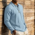 thumbnail image 3 of Fabrcox Mens Polo Shirts Long Sleeve Men Golf Shirt Button Down Casual Loose Fit Athletic Sports Beach Mens Shirts Big and Tall Blue XXL, 3 of 5