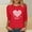 Red, variant on VgaVtl T Shirt Women Red Valentines Day 3/4 Sleeve Ladies Tops Heart Graphic Regular Funny for Gifts Leisure Tops