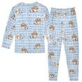 thumbnail image 3 of Pajama Football Themed Checkered Dog Cute Comfortable Cotton Two-piece Pajama Set, 3 of 7