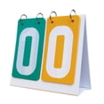 thumbnail image 3 of Quzzie Sports Scoreboard Manual Flip Portable Tabletop Score Flipper PVC Two Digit Lightweight Score Counter Suitable for Coaches Competitive Sports Indoor Outdoor Games Table Green and yellow, 3 of 8