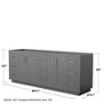 thumbnail image 3 of Wyndham Collection Miranda 84" Plywood Double Bathroom Vanity in Nickel/Gray, 3 of 4