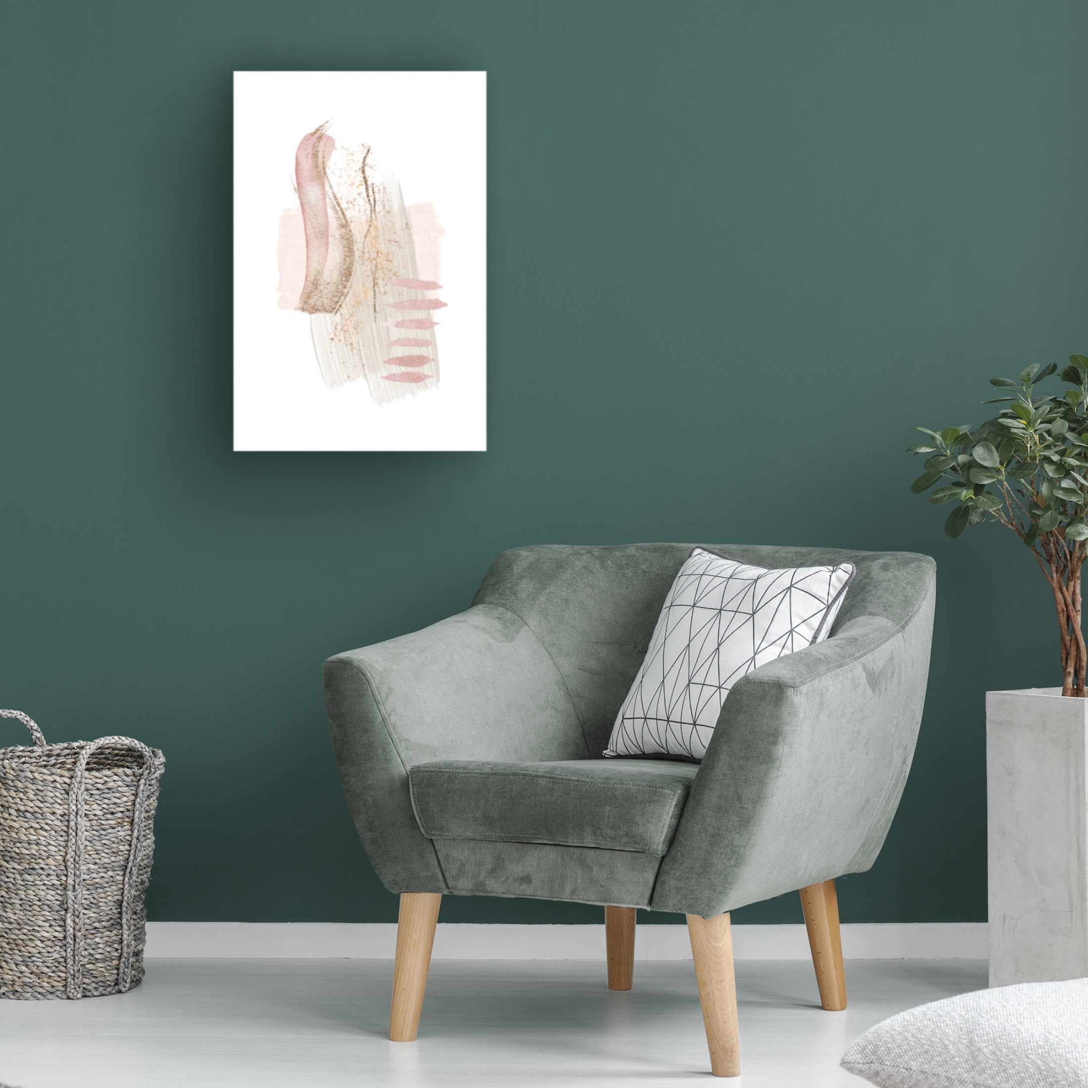 Trademark Fine Art Sally Ann Moss Mystical Pink Abstract 3 Canvas Wall Art