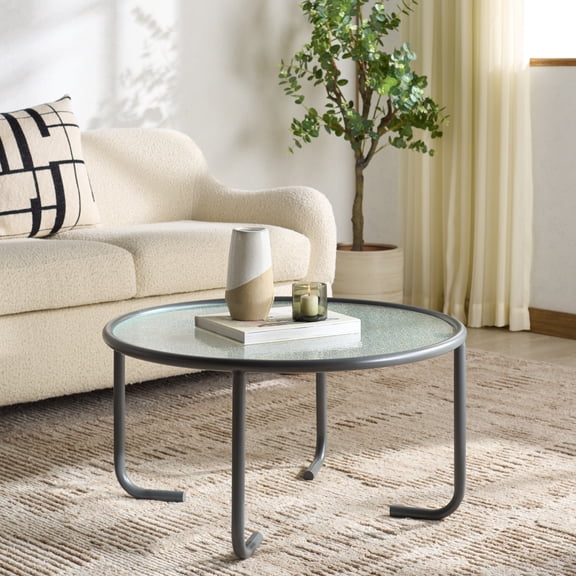 Safavieh Couture Zuzana Glass Top Modern Coffee Table, Gray/Clear