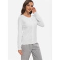 thumbnail image 6 of Women's Long Sleeve Button Down Crew Neck Classic Sweater Cardigan, 6 of 6