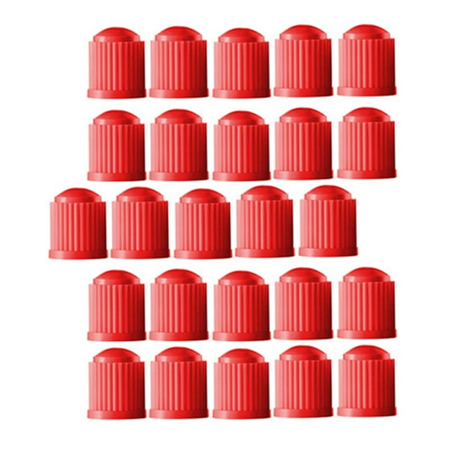 25 tapones universales para válvulas de neumáticos de coche, aptos para decoración de válvulas de vehículos. Rojo