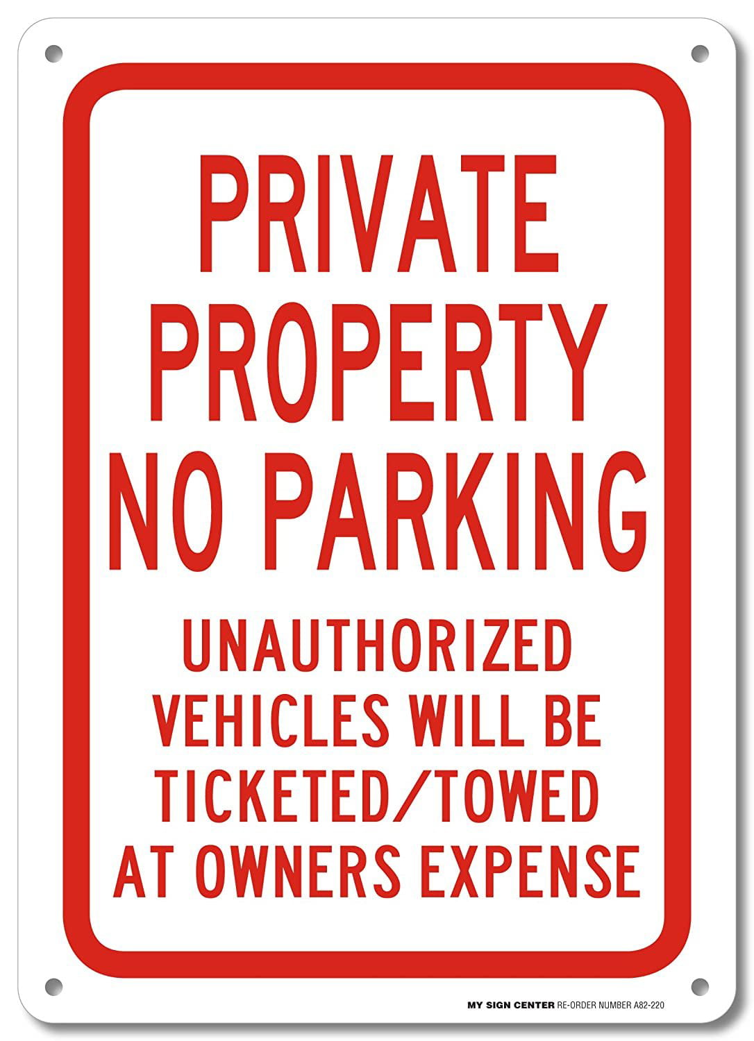 3 Pieces No Parking Sign Private Property Sign Violators Will Be Towed Sign A... 