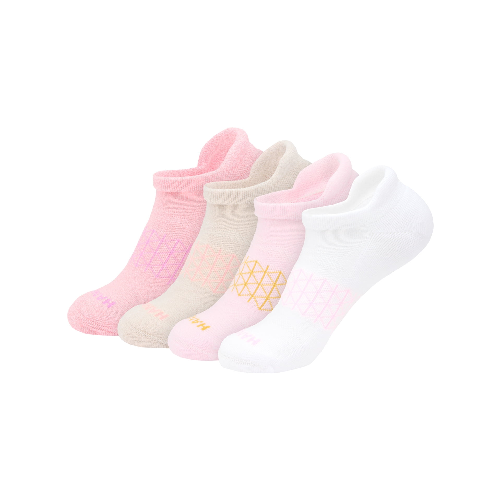 Hanes Womens Absolute Comfort No-Show Socks w/ Heel Shield, 4-Pack, Size 5-9