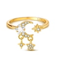 thumbnail image 6 of NARMO 925 Sterling Silver Finger Open Size Ring 5A Zircon Golden Plated Star Moon Tassel for Women Jewelry Gift, 6 of 6