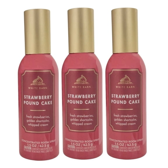 Strawberry Pound Cake Concentrated Room Spray by Bath and Body Works - Pack of 3