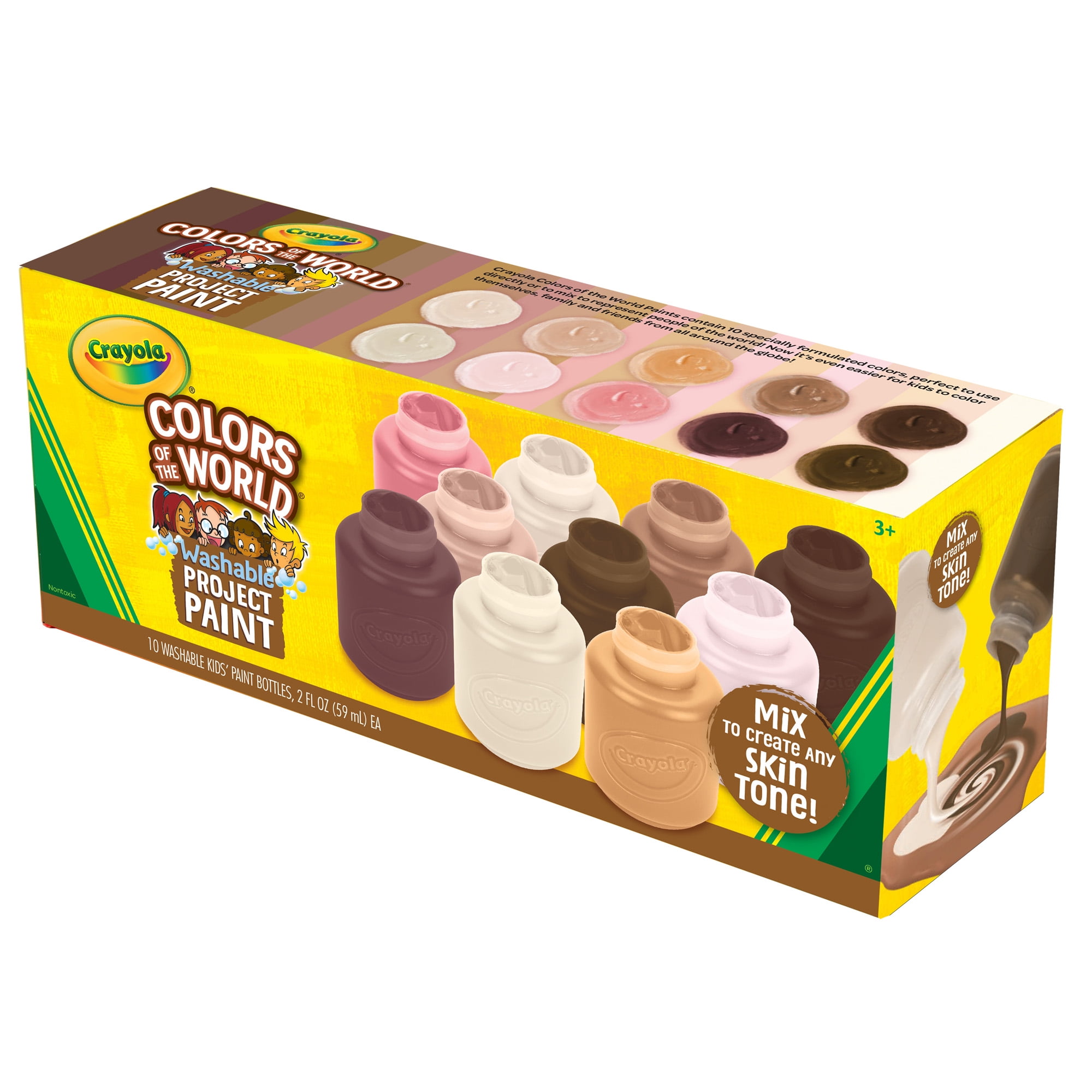 Crayola Colors of the World Project Paint, 2oz Jars, 10 Per Pack, 3 Packs