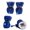 Blue, variant on Luxsea 4 Pcs/lot Waterproof Dog Shoes with Cashmere Warm Inner, Anti-slip Shoes for Small Dog Rain Snow