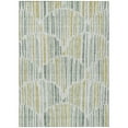 thumbnail image 2 of 5' X 8' Sage Artichoke Green And Gold Abstract Washable Indoor Outdoor Area Rug, 2 of 5