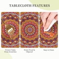 thumbnail image 3 of Mandala Red Vintage Waterproof Picnic Patio Party Round Table Cloth Cover Decorations Fabric 60 Inch Circular Tablecloth for 20-47 Inch Home Dining Room Kitchen Decor, 3 of 6