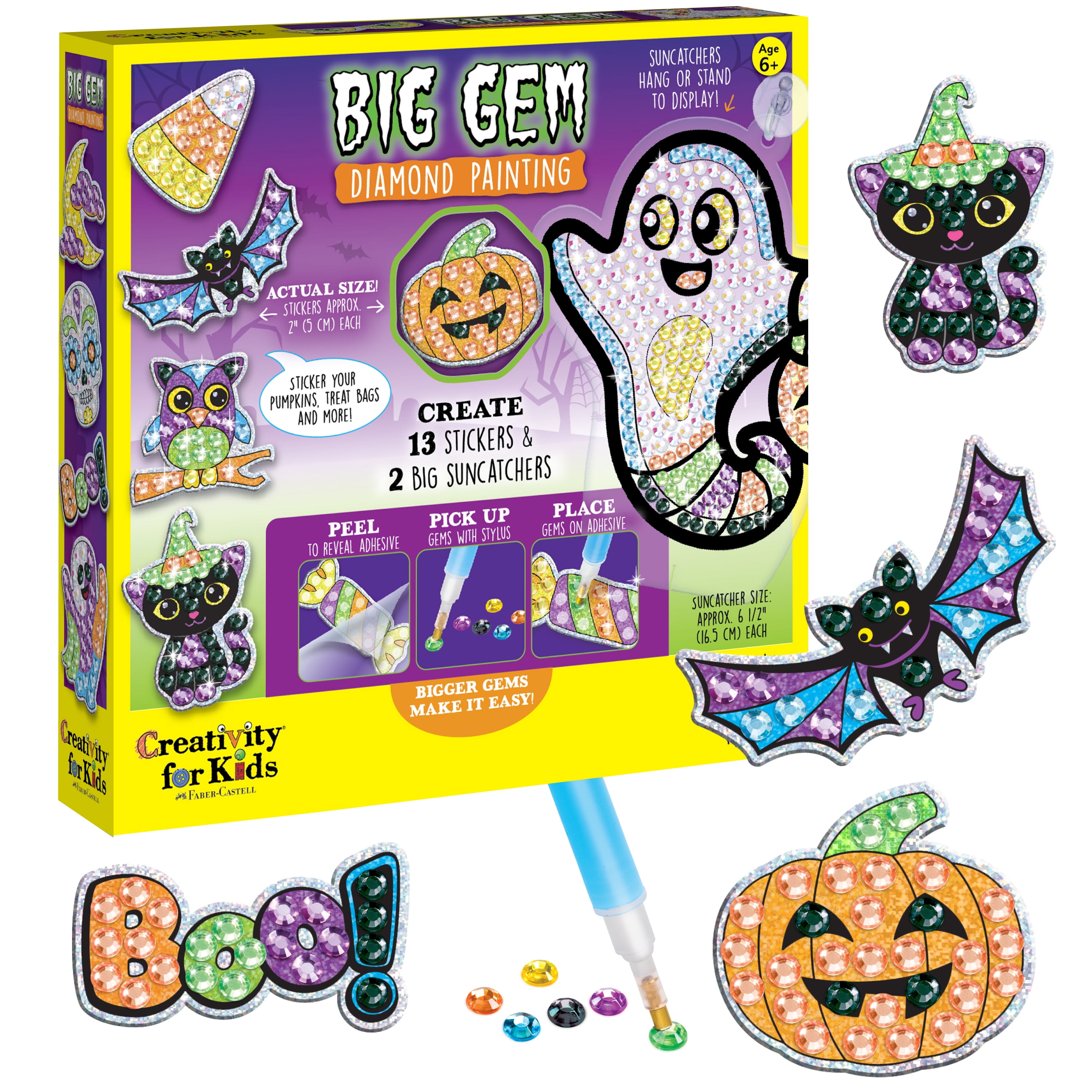 Creativity for Kids Halloween Big Gem Diamond Painting- Spooky, Child Craft Kit for Boys and Girls