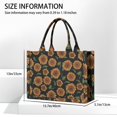 thumbnail image 3 of Large Capacity Tote Bag,Black Orange Sunflower Pattern Handbag Fashion Luxury Tote Bag,15.7"x13"x 5.1" Inches,Laptop Compatible, 3 of 6