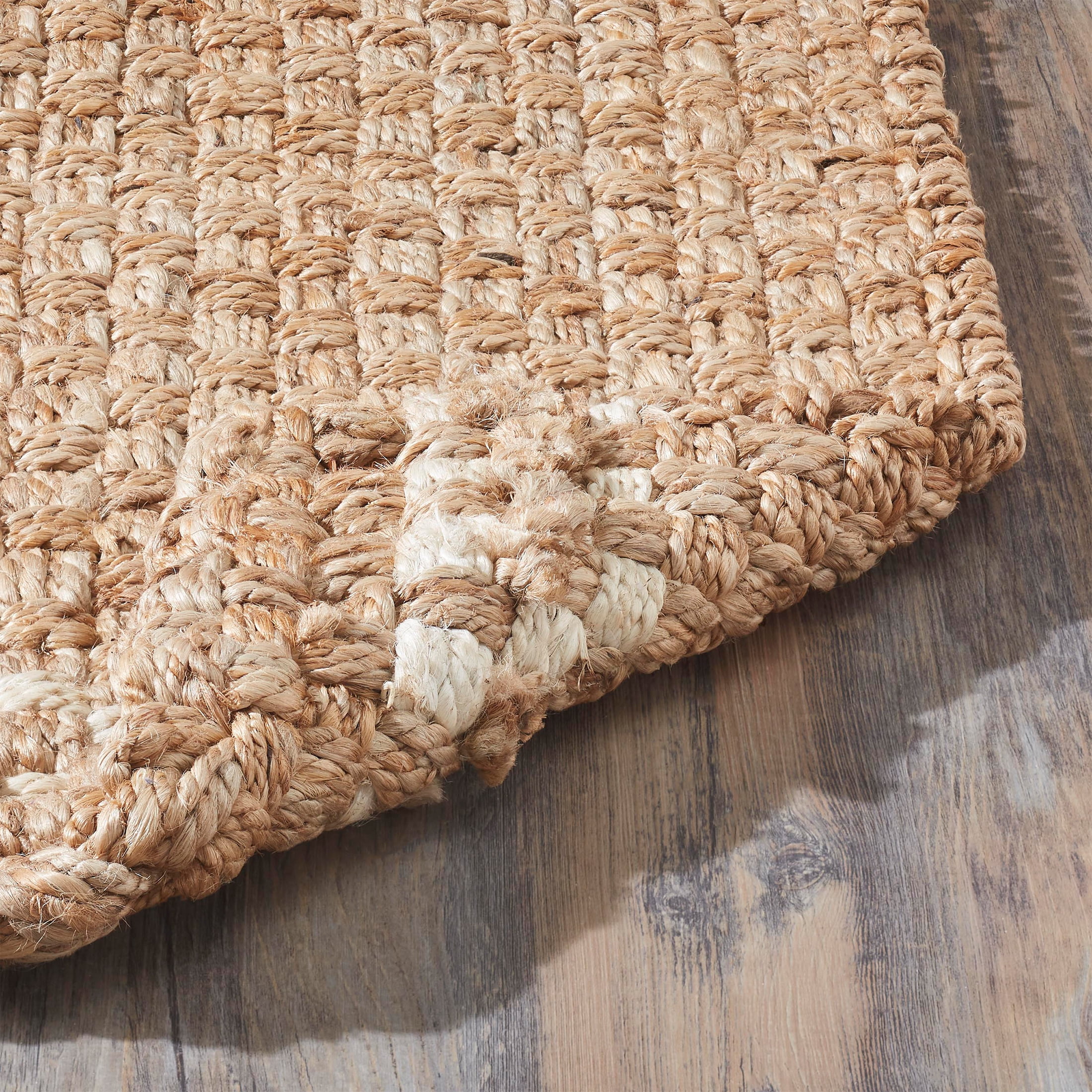 (2 pack) Beautiful Outdoor Handwoven Jute Doormat by Drew Barrymore, 18" x 30", White/Natural