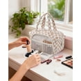 thumbnail image 2 of Makeup Bag Travel Toiletry Bag for Women, Wide Open Large Cosmetic Bags Make up Organizer with Handle, Wet Pocket, for Towel Toiletries, Checkerboard, 2 of 8