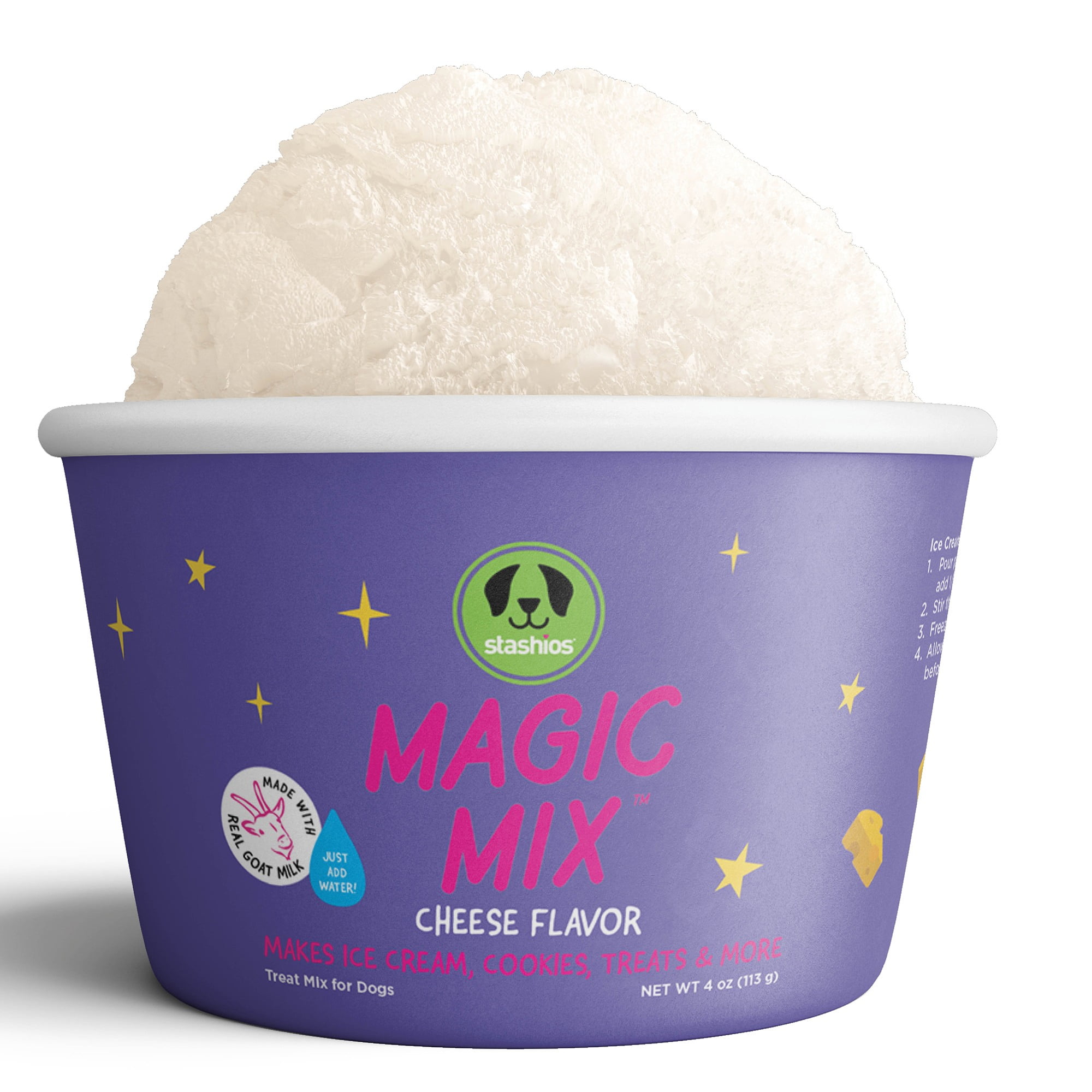 Stashios: Magic Mix - Cheese Flavor - 4oz, All-In-One Powdered Treat Mix For Dogs, Just Add Water, Use To Create Ice Cream, Cookies, Treats & More!