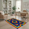 thumbnail image 2 of ODIKA Vibrant Lgbt With Repeating Bands And Symmetrical Edge Detail for Home Office, Gaming Room, Under Desk, Non-Slip Chair-Friendly, 2 of 7