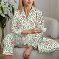 thumbnail image 6 of Lsque leaves bows Pattern Long Sleeve Pajama Set for Women - Soft 2-Piece Sleepwear and Loungewear Set with Pockets, Comfy Nightwear-XX-Large, 6 of 7