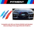 thumbnail image 3 of Xotic Tech M-Colored Stripe Grille Insert Trims Compatible with BMW 4 Series G22/G23 2021 2022 2023 2024 420i 430i 440i Kidney Grill w/Standard Diamond Shape Front Large Grille, 3 of 9