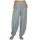 thumbnail image 1 of Pantalones anchos con cintura elástica para mujer - Pantalones holgados informales con bolsillos - Poliéster, tallas S-XXXXXL, 1 of 6